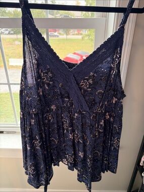 torrid Navy Floral Lace-Trim Cami